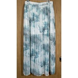 Mossimo Women's Sz M Maxi Skirt Water Color Pleated Sheer Fairy Whimsical